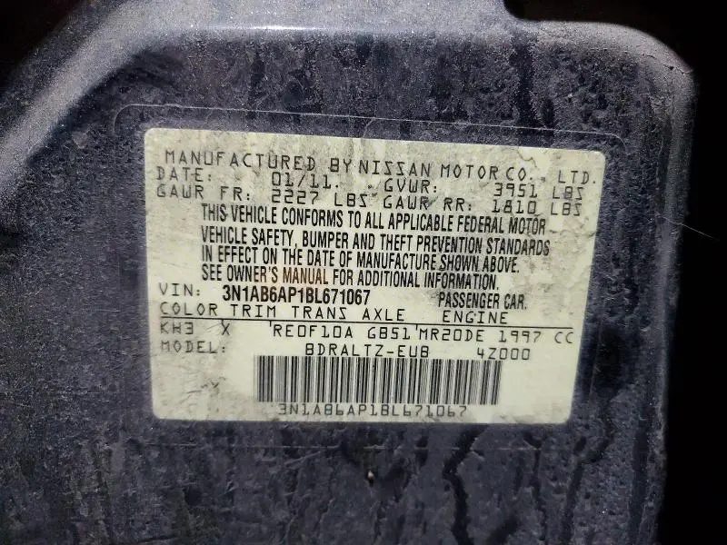 2011 NISSAN SENTRA 2.0  