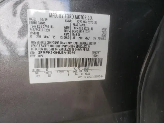 2020 FORD EDGE TITANIUM  