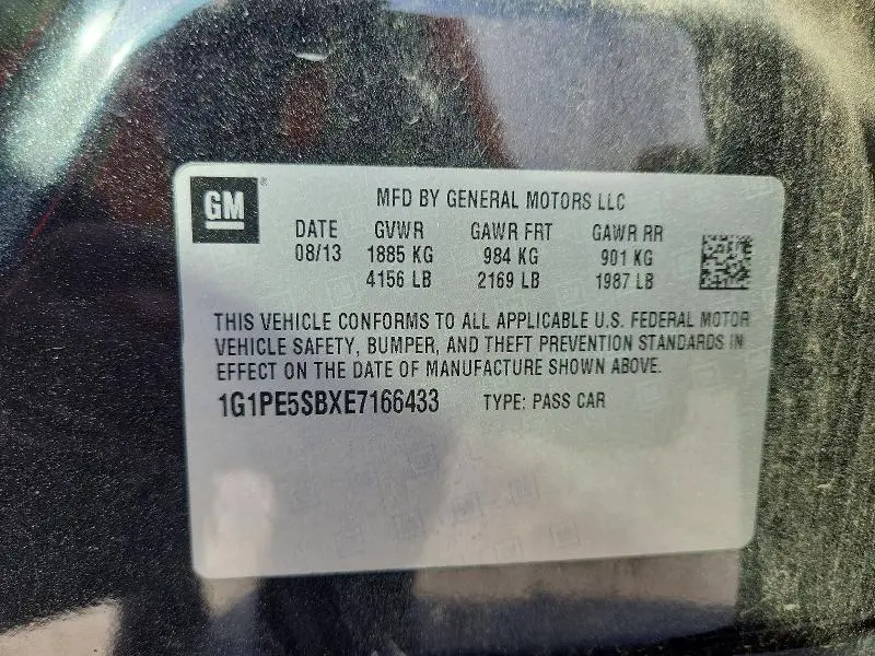 2014 CHEVROLET CRUZE LT  