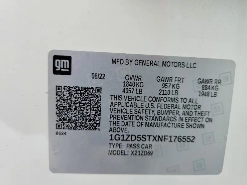 2022 CHEVROLET MALIBU LT  