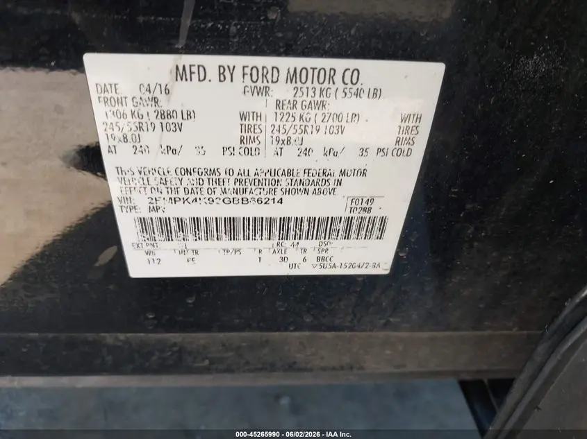 2016 FORD EDGE TITANIUM