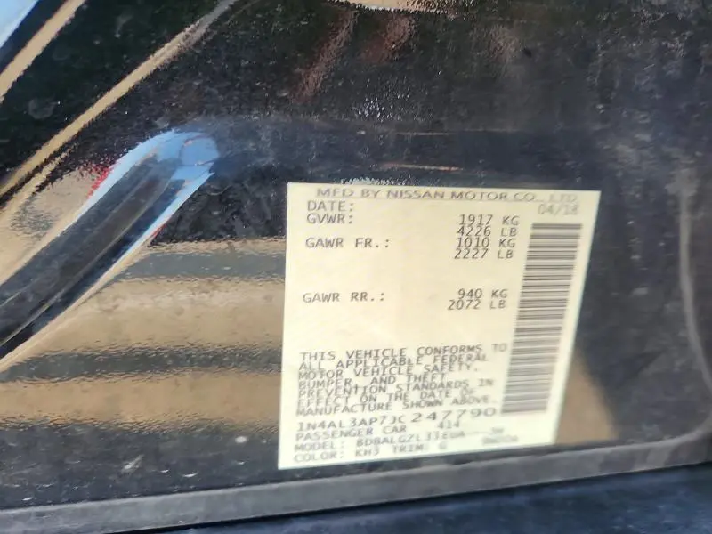 2018 NISSAN ALTIMA 2.5 S  
