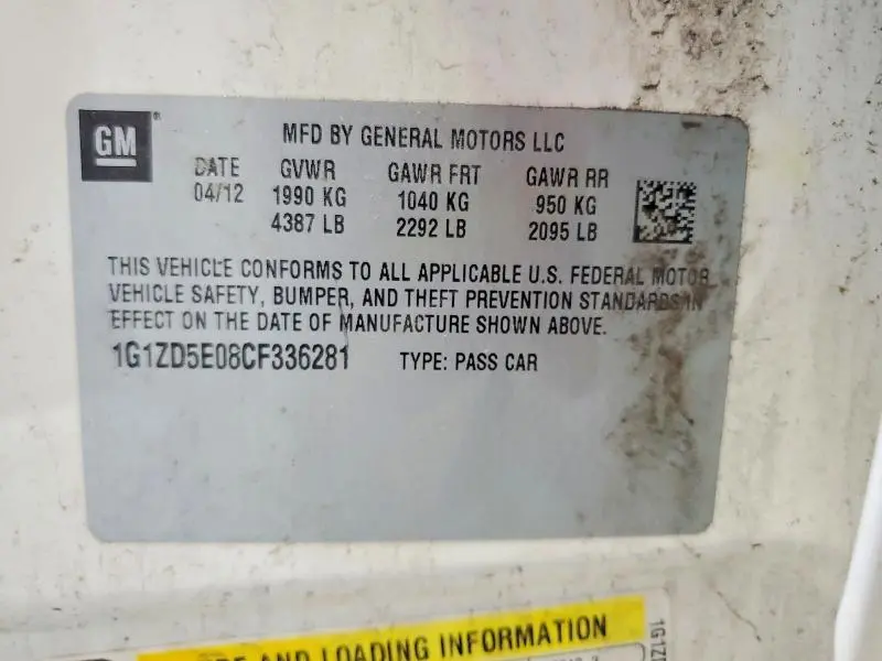 2012 CHEVROLET MALIBU 2LT  