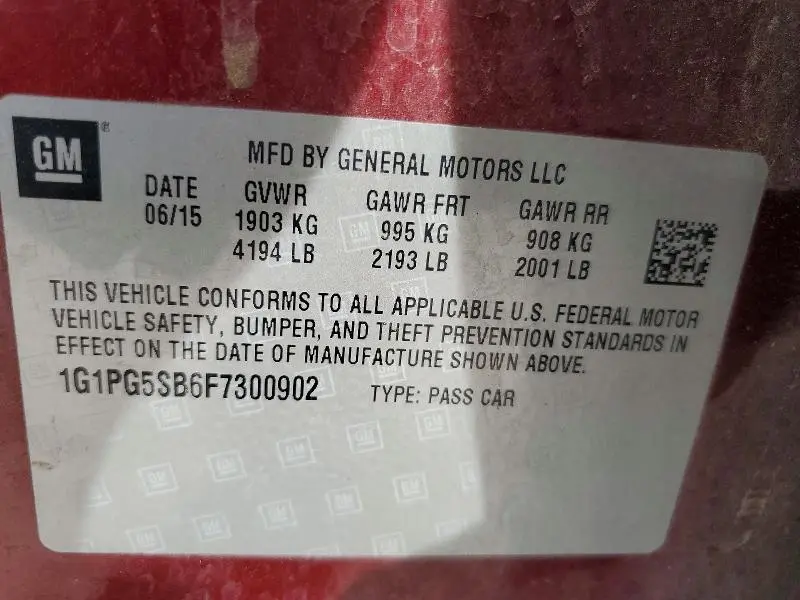 2015 CHEVROLET CRUZE LTZ  