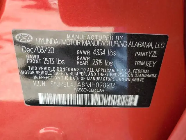 2021 HYUNDAI SONATA SEL  