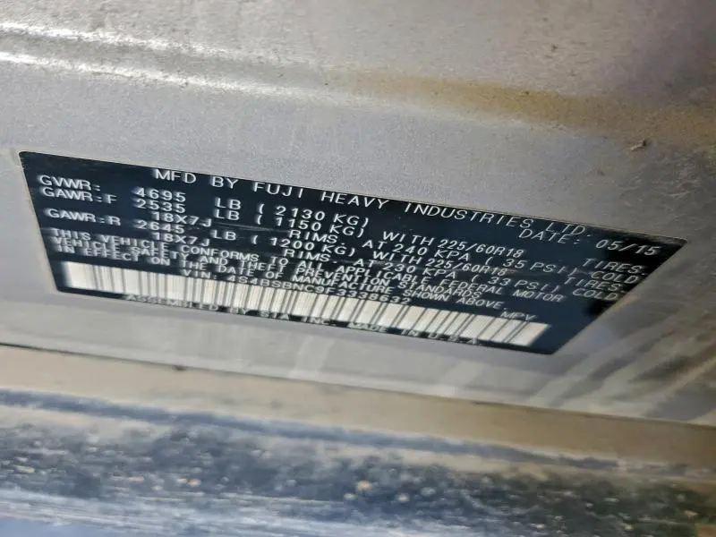 2015 SUBARU OUTBACK 2.5I LIMITED  