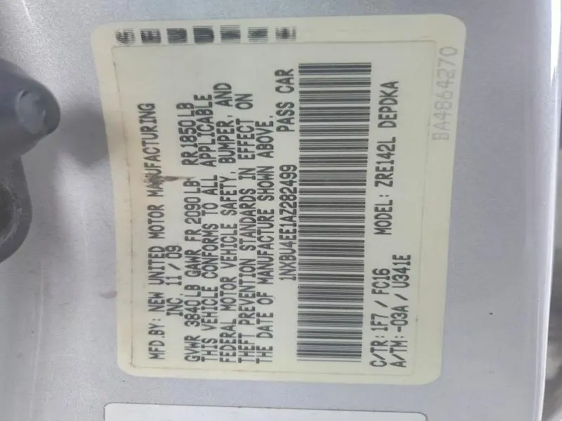 2010 TOYOTA COROLLA LE  