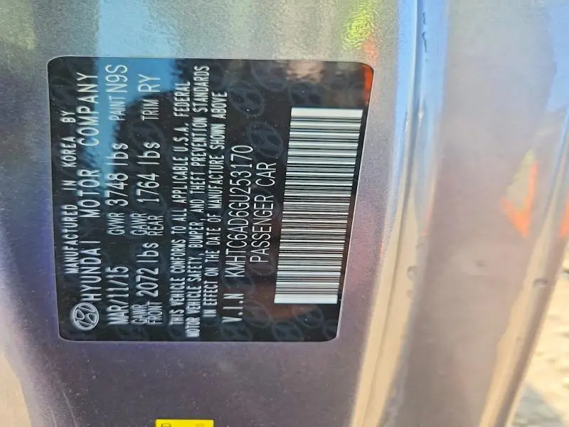 2016 HYUNDAI VELOSTER   