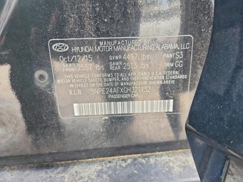 2016 HYUNDAI SONATA SE  