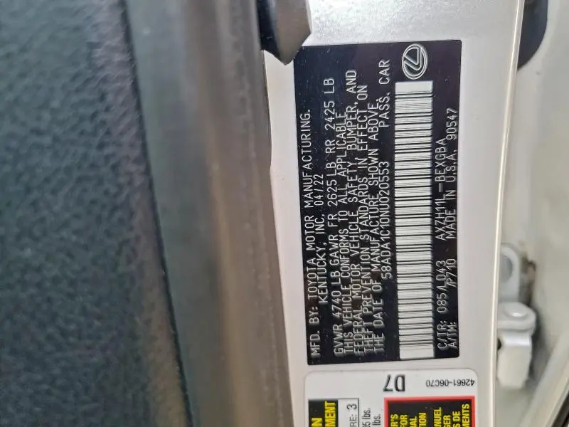 2022 LEXUS ES 300H BASE  