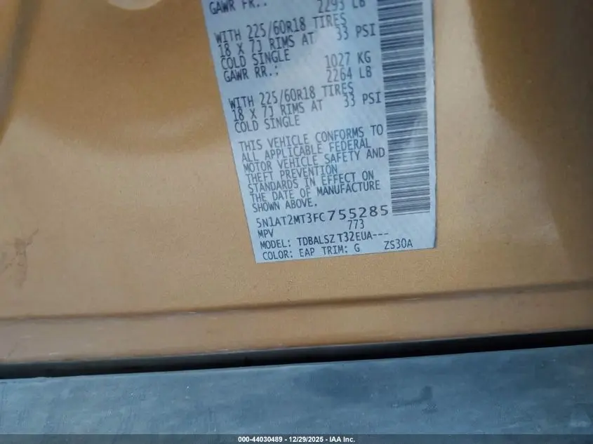 2015 NISSAN ROGUE SL