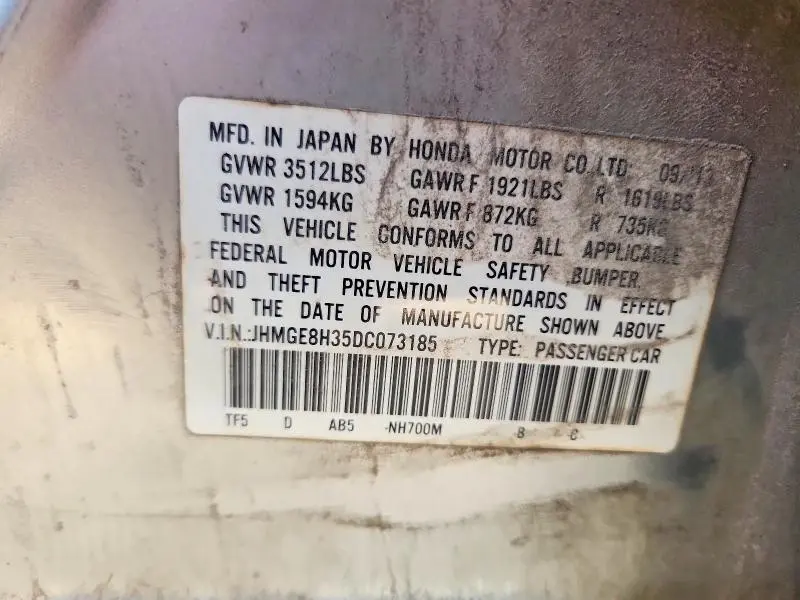 2013 HONDA FIT   