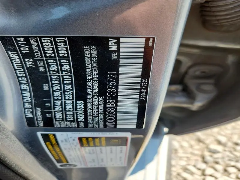 2015 MERCEDES-BENZ GLK 350 4MATIC  
