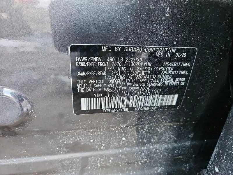 2025 SUBARU FORESTER   