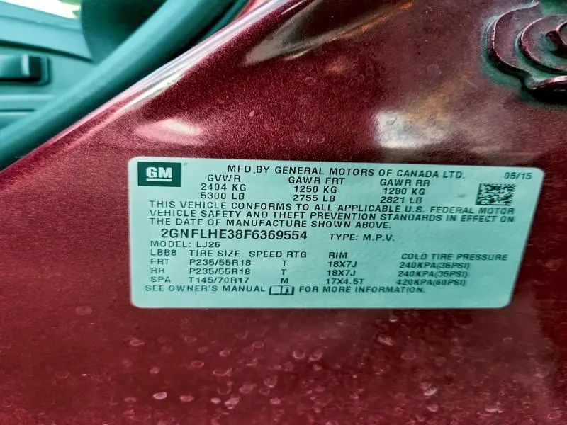 2015 CHEVROLET EQUINOX LTZ  