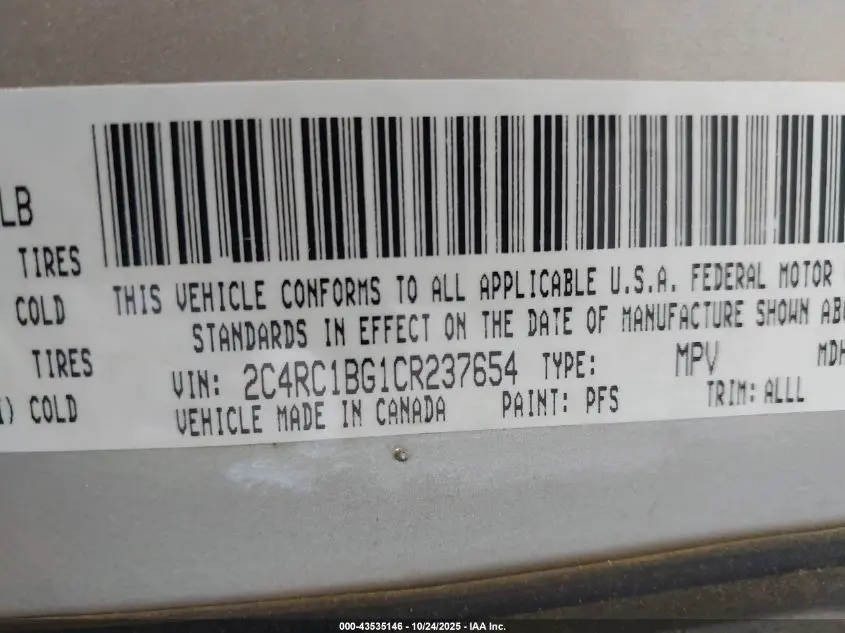 2012 CHRYSLER TOWN & COUNTRY TOURING