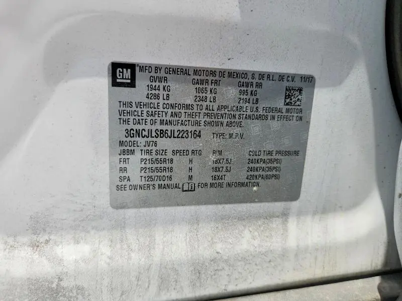 2018 CHEVROLET TRAX 1LT  