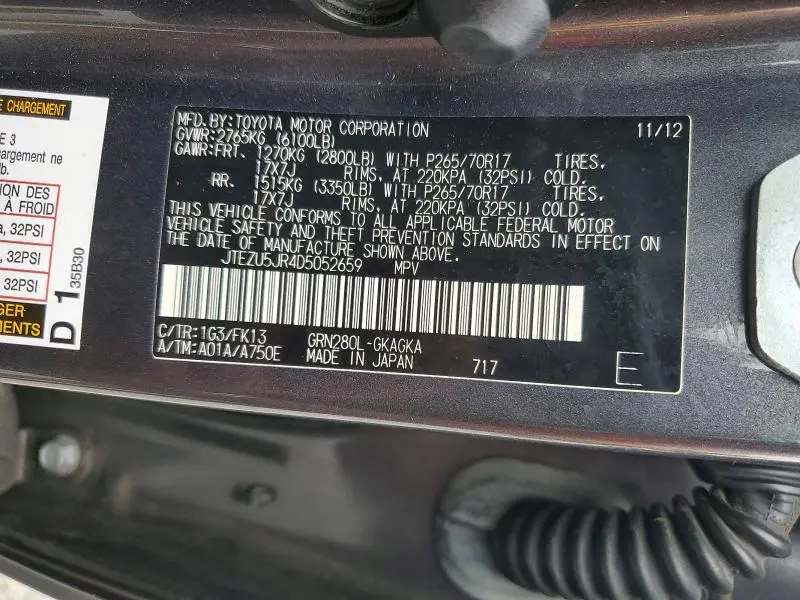 2013 TOYOTA 4RUNNER SR5  