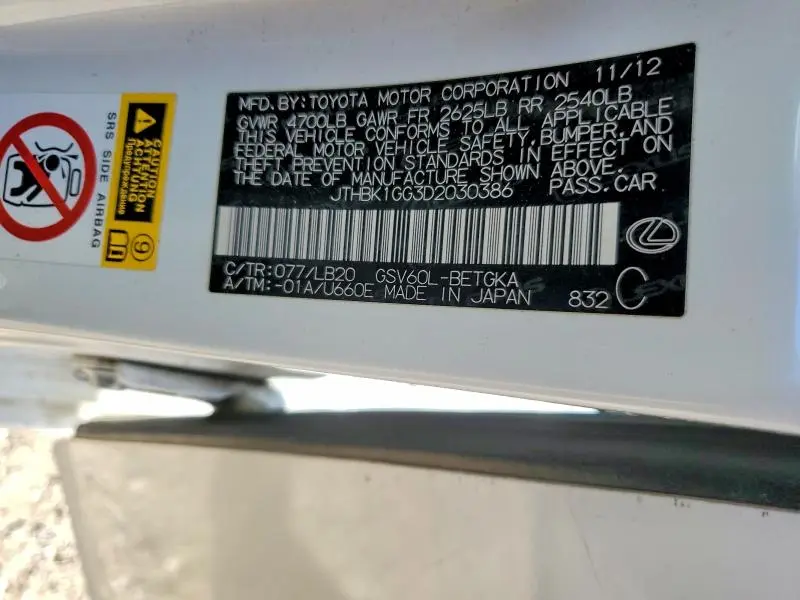 2013 LEXUS ES 350 BASE  