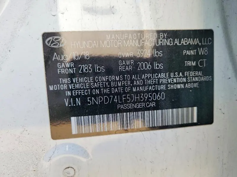 2018 HYUNDAI ELANTRA SE  