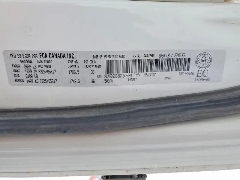 2016 DODGE GRAND CARAVAN CREW  