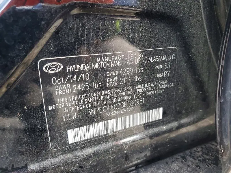 2011 HYUNDAI SONATA LIMITED  