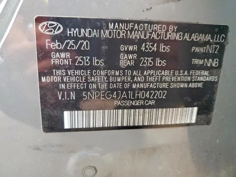 2020 HYUNDAI SONATA SE  