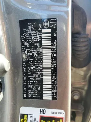 2019 TOYOTA COROLLA L  