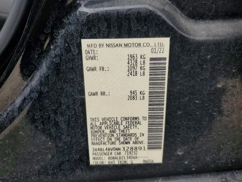 2022 NISSAN ALTIMA 2.5 S  