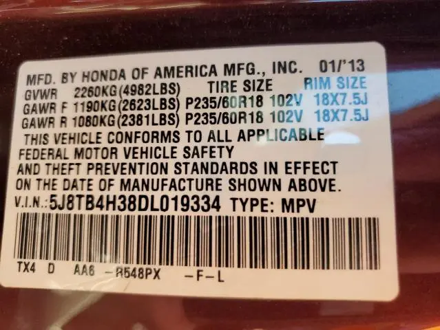 2013 ACURA RDX   