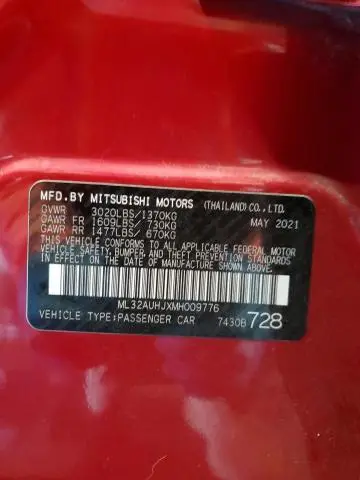 2021 MITSUBISHI MIRAGE ES  