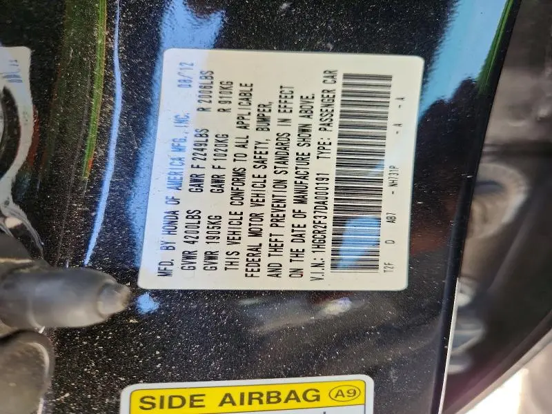 2013 HONDA ACCORD LX  