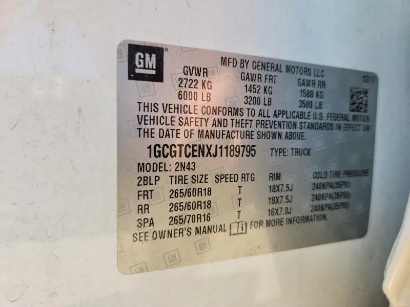 2018 CHEVROLET COLORADO LT  
