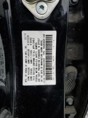 2016 HONDA ACCORD EXL  