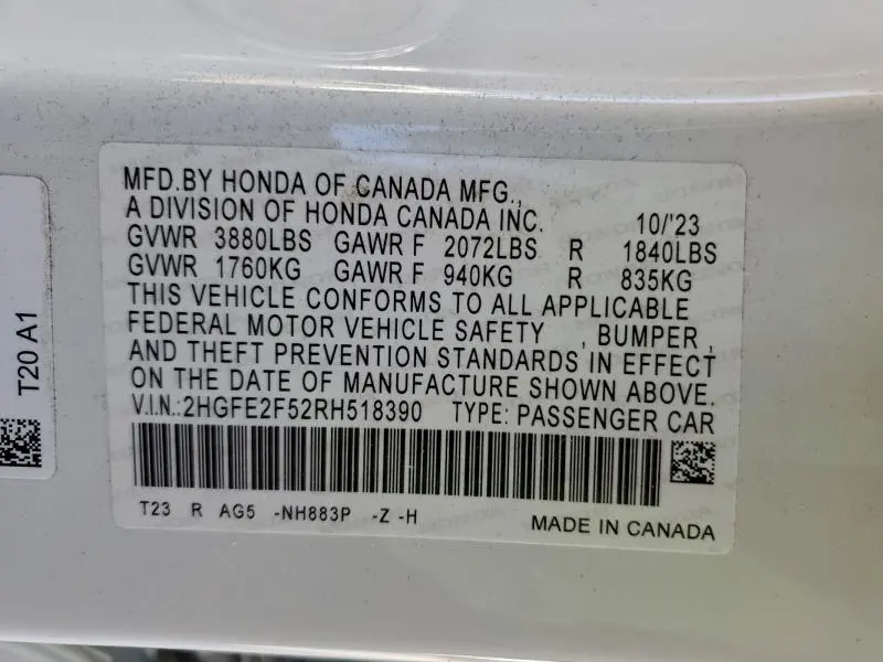 2024 HONDA CIVIC SPORT  