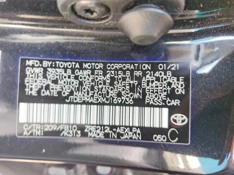 2021 TOYOTA COROLLA LE  