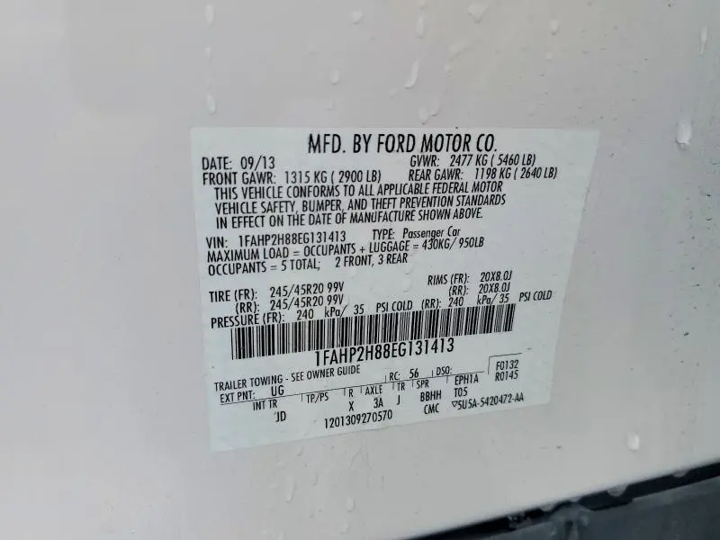 2014 FORD TAURUS SEL  