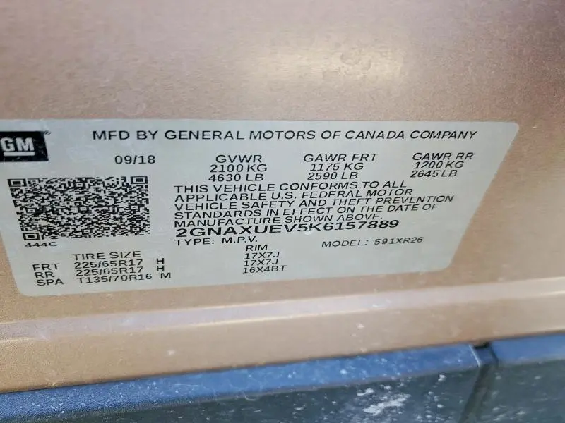 2019 CHEVROLET EQUINOX LT  