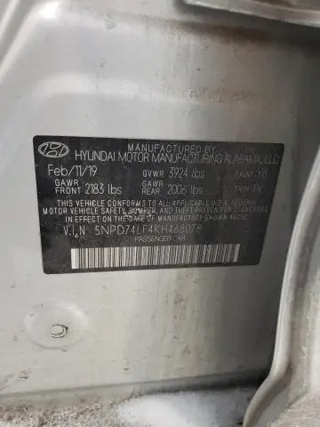 2019 HYUNDAI ELANTRA SE  