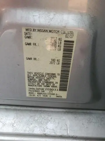 2017 NISSAN ALTIMA 2.5  