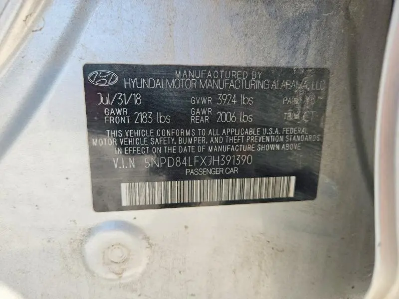 2018 HYUNDAI ELANTRA SEL  