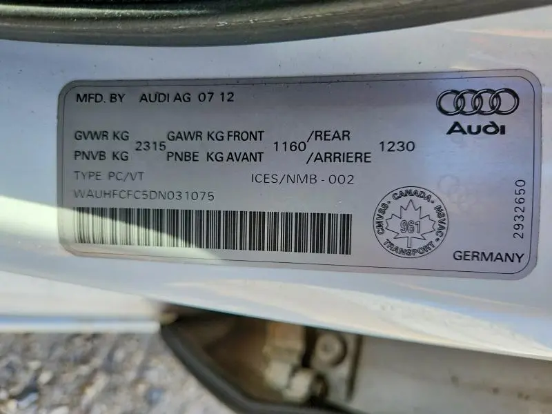 2013 AUDI A6 PREMIUM  