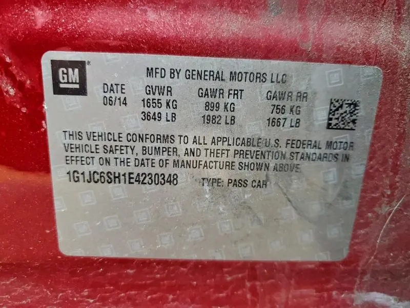 2014 CHEVROLET SONIC LT  