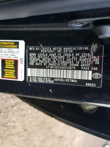2010 TOYOTA CAMRY BASE  