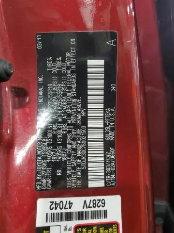 2011 TOYOTA SIENNA LE  