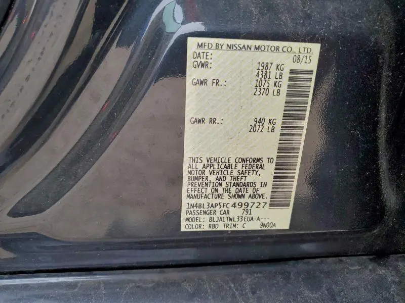 2015 NISSAN ALTIMA 3.5S  