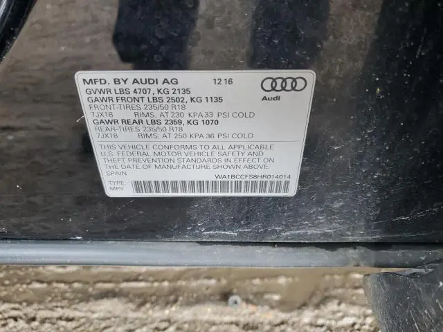 2017 AUDI Q3 PREMIUM  