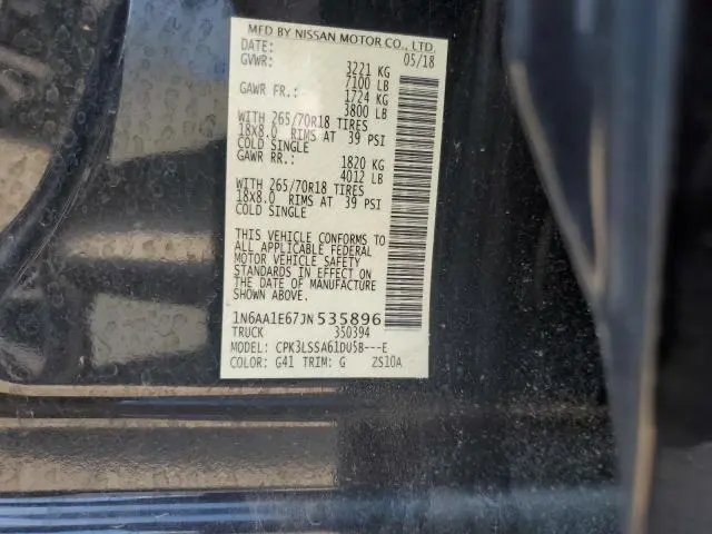 2018 NISSAN TITAN SV