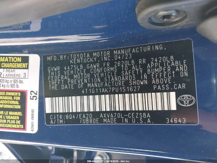 2023 TOYOTA CAMRY SE