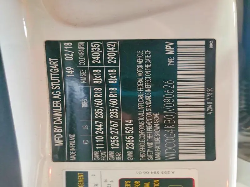 2018 MERCEDES-BENZ GLC 300 4MATIC  